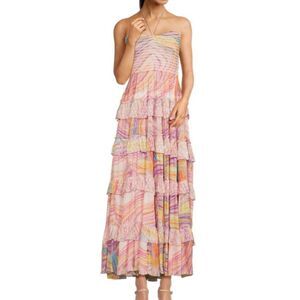 ROCOCO‎ SAND Eira Pattern Tiered Maxi Dress NWT Small